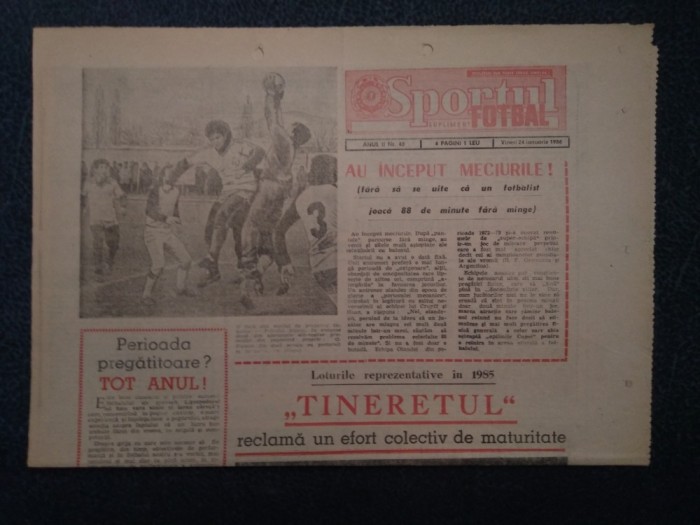 ZIARUL SPORTUL SUPLIMENT FOTBAL 2 SEPTEMBRIE 1988 CUPE EUROPENE