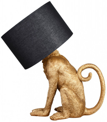 Lampa de masa cu o maimuta si abajur negru CW266 foto