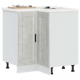 vidaXL Dulap Bază Colț Bucătărie Porto, Gri Beton, 75.5x75.5x81.5cm, Lemn, Ajustabil, Depozitare