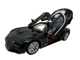 Macheta metal Bugatti Chiron negru 1:24 cu usi verticale, lumini si sunete