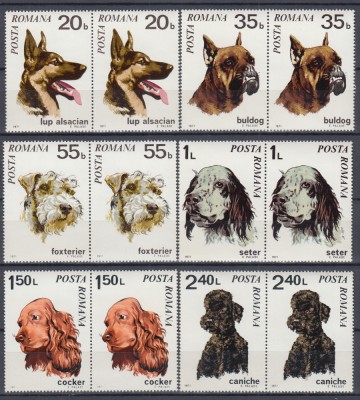 ROMANIA 1971 LP 754 CAINI PERECHE SERII MNH foto