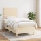 vidaXL Pat box spring cu saltea, crem, 90x190 cm, textil 3142222