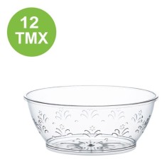 Set 12 mini recipiente reutilizabile din plastic pentru servire,model flori,180 ml