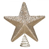 V&acirc;rf Brad, Stea Din Spumă, Bej Ninsa, Glitter, 30cm, Oem