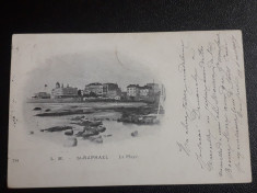 Carte postala circulata Franta 1903 &amp;#039;&amp;#039;St Raphael - La Plage &amp;#039;&amp;#039; foto