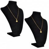Suport bijuterii flanel pentru colier, negru, 23 x 11,5 x 30 cm, 2 buc, vidaXL