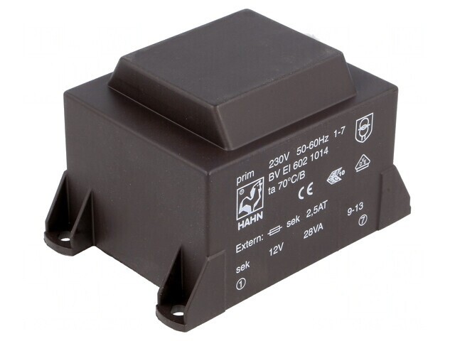 Transformator &icirc;ncapsulat 28VA 230V 12V 2334mA PCB