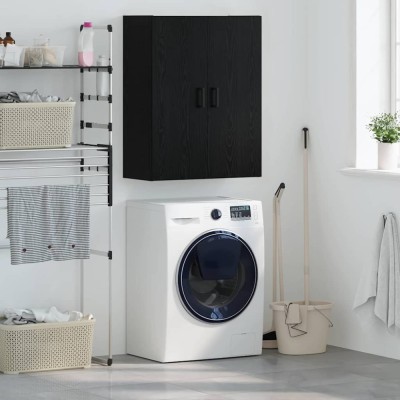 vidaXL Dulap montat pe perete Negru 69.5 x 34 x 90 cm Lemn compozit 879518 foto