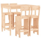 Set mobilier de bar pentru gradina, 5 piese, lemn masiv de pin