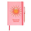 Agenda/Jurnal si pix cu bucatele de quartz roz The sun gratitude - Celestial