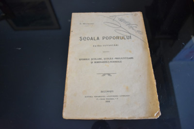 S. Mehedinti - Scoala poporului (1918) foto