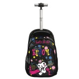 Ghiozdan tip troler cu maner telescopic, Graffiti, Kuromi Sketchy