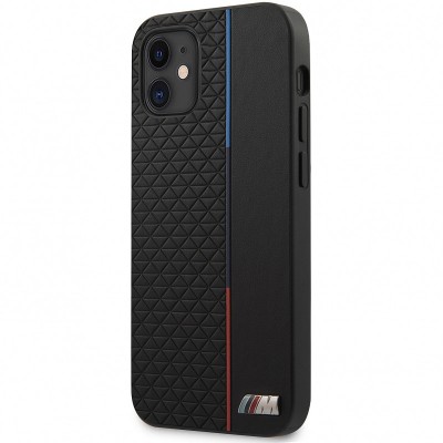 Husa TPU BMW Triangles Tricolor Line pentru Apple iPhone 12 / Apple iPhone 12 Pro, Neagra BMHCP12MTRTBK foto