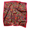 Esarfa satin paisley rosu multicolor
