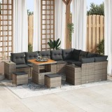 VidaXL Set de canapele pentru grădină 12 pcs Gri 80 x 80 x 71 cm 3363993