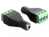 Adaptor jack stereo 3.5mm mama la bloc terminal 3 pini, Delock 65455