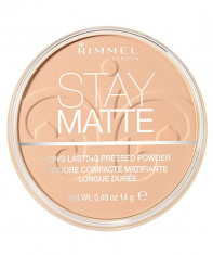 Pudra matifianta rezistenta la transfer RIMMEL London Stay Matte 005 Silky Beige 14g foto