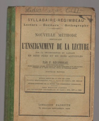 C8277 NOUVELLE METHODE. L&amp;#039;ENSEIGNEMENT DE LA LECTURE PAR P. REGIMBEAU foto