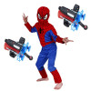 Set costum Spiderman IdeallStore&reg;, 110-120 cm si doua lansatoare cu ventuze