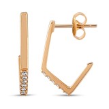 Cercei din aur de 14k, decorați cu pietre de zirconiu strălucitoare