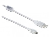 Cablu USB la mini USB-B 2.0 1.5m transparent, Delock 83906