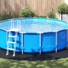 VidaXL H&acirc;rtie Rotundă pentru Piscină Neagră &Oslash; 500 cm, Fabricată din Material Nețesut
