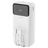 Baterie Externa Dudao K15MAX, 30000mAh, 22.5W, QC + PD, 1 x USB-A - 2 x Lightning - 2 x USB-C, Alba