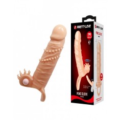 Prelungitor Penis cu Glont Vibrator Connor, +4 cm, TPR, Natural