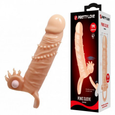 Prelungitor Penis cu Glont Vibrator Connor, +4 cm, TPR, Natural