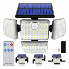 Lampă solară 140 LED + PILOT Senzor de mișcare și crepuscul