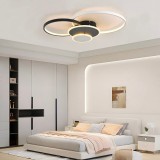 Lustra LED cu telecomanda LIBRA, 82W, 4 Cercuri, lumina Rece/Calda/Neutra, Dimabila, Negru