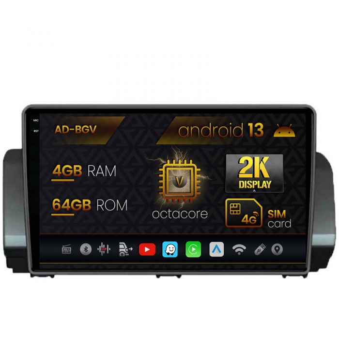 Navigatie Dacia Sandero (2021-Prezent), Android 13, V-Octacore 4GB RAM + 64GB ROM, 10.36 Inch - AD-BGV10004+AD-BGRKIT366V3