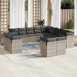 Gossi set mobilier de gradina cu perne, 13 piese, gri, poliratan