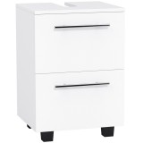 HOMCOM Dulap de Baie Sub Lavoar cu Sertar și Dulap, Unitate Economisitoare de Spațiu, 41,5 x 35,5 x 59 cm, Alb | Aosom Romania