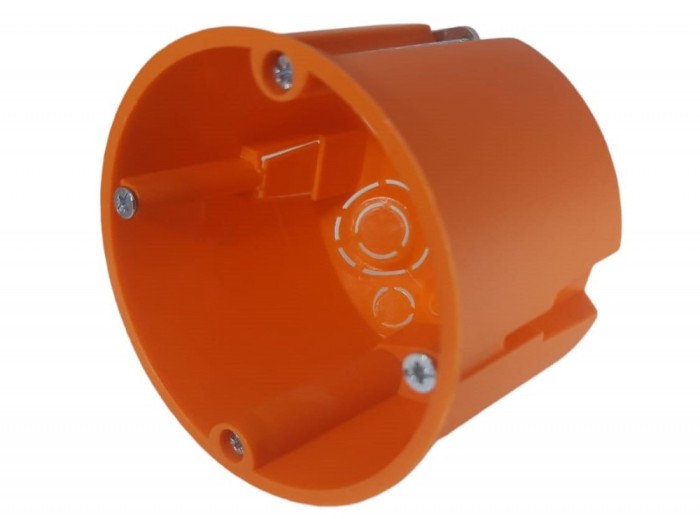 Doza aparataj rigips adanca diametru: 68mm, adancime: 61mm cu gauri predecupate pentru cabluri si tuburi IP30