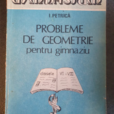 I PETRICA PROBLEME DE GEOMETRIE PENTRU GIMNAZIU - 1990, 125 pag, stare buna
