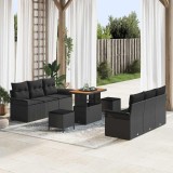 VidaXL Set de canapele pentru grădină 9 pcs Negru 90 x 55 x 71 cm