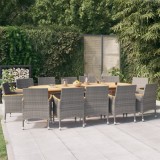 vidaXL Set mobilier de grădină cu perne, 13 piese, gri 3103607