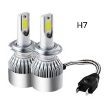 Becuri LED Auto H7 6000K, 96W (48W/bec), 7600 lumeni, C6, Plug &amp; Play, Alb Rece, 12V/24V