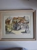Fred Micos (1907 Cernauti&ndash;1995 Bucuresti),Peisaj din Sibiu,litografie originala, Peisaje, Acuarela, Realism