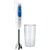 Mixer vertical Braun MQ3000WH Smoothie Plus, 700W, Pahar 0.6 l, 2 viteze, Alb/Albastru