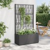 Jardiniera Gradina vidaXL cu Spalier, Gri Inchis, 80x36x140cm, 80L, PP - Ghiveci Exterior Plante Cataratoare, Terasa, Curte