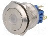 Intrerupator anti-vandalism, ON-(ON), &Oslash;25mm, ONPOW - GQ25-11D/R/24V/S