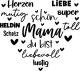 Cumpara ieftin Sticker decorativ, Mama, Negru, 68 cm, 1238STK-1