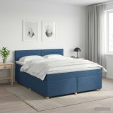 Cumpara ieftin Pat boxspring cu saltea albastru 160 x 200 cm Tesatura