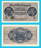 Germania (pick R138) 5 Reichsmark 1939 aUNC; Bancnote folosite &icirc;n teritoriile ocupate