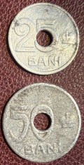 ROMANIA SET MONEDE PER.REGALISTA, 25BANI +50 BANI 1921/ MONEDELE DIN POZE