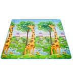 Covoraș educational din spumă, cu două fețe, Zoo - Dino, 200 cm x 180 cm x 0,5 cm, Oem