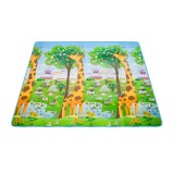 Covoraș educational din spumă, cu două fețe, Zoo - Dino, 200 cm x 180 cm x 0,5 cm