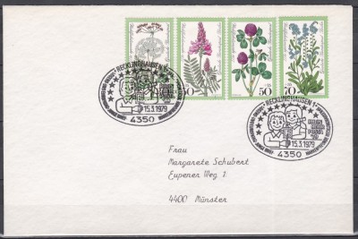Germania Berlin 1977 - Flori - Timbre caritabile, Scrisoare foto